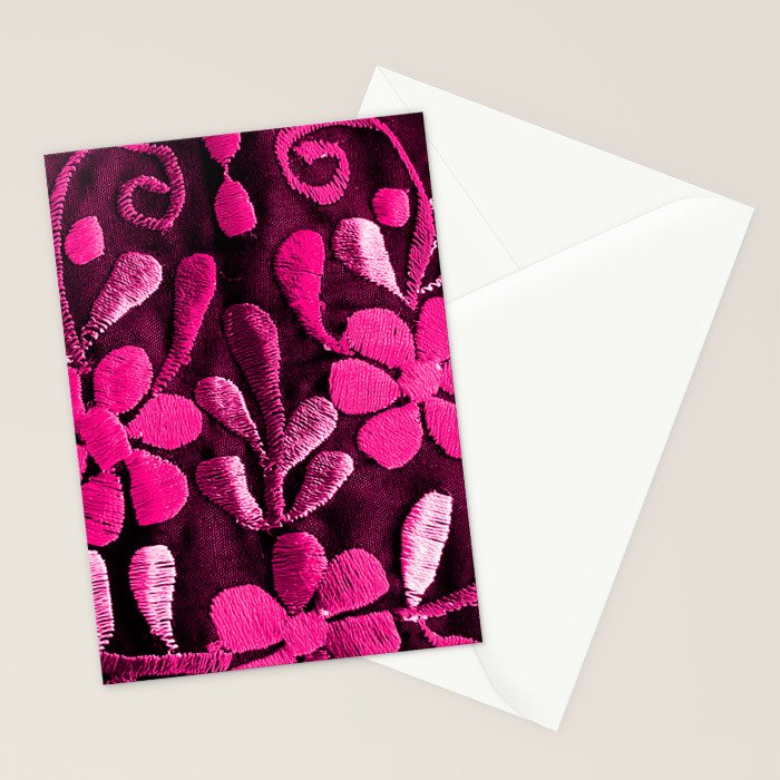 Hot Pink Mexican Flowers Stationery Card Gallery Image 2
