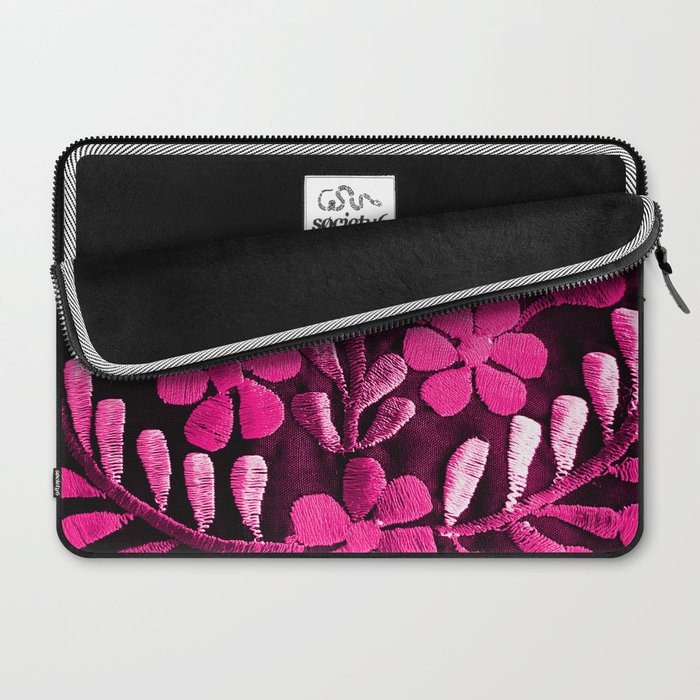 Hot Pink Mexican Flowers Laptop Sleeve Gallery Image 2