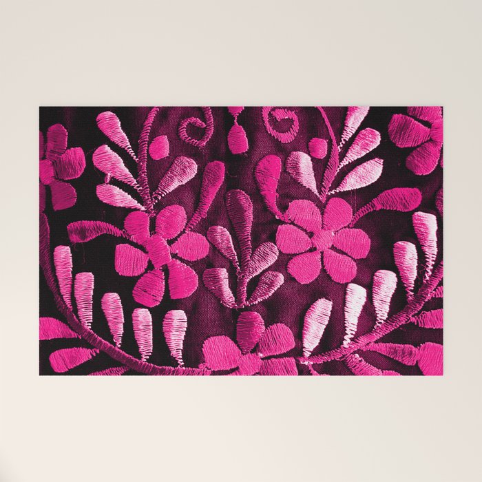 Hot Pink Mexican Flowers Welcome Mat Gallery Image 1
