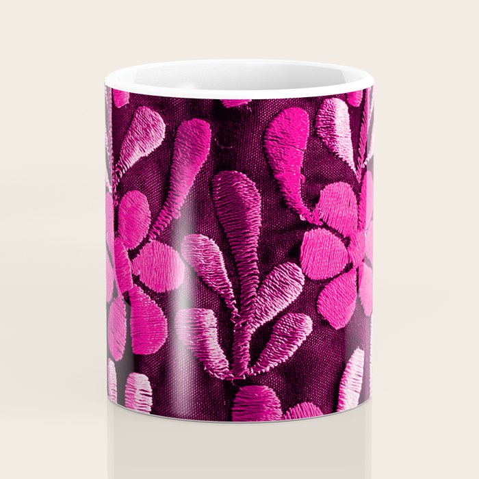 Hot Pink Mexican Flowers Coffee Mug Gallery Image 4