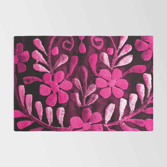 Hot Pink Mexican Flowers Rug Gallery Image 2