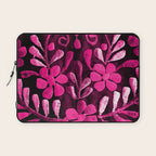 Hot Pink Mexican Flowers Laptop Sleeve Gallery Image 1