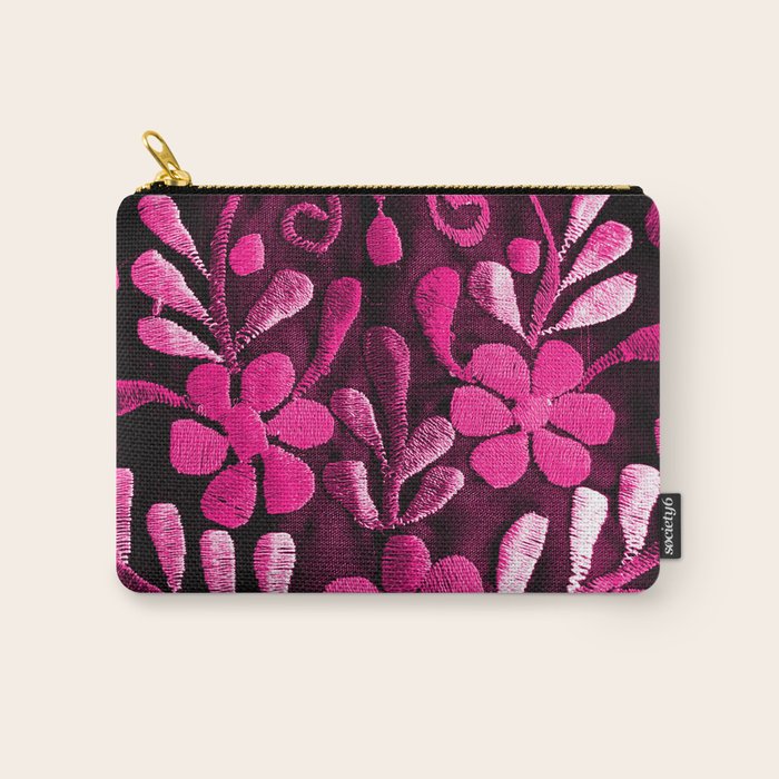 Hot Pink Mexican Flowers Carry All Pouch Gallery Image 1