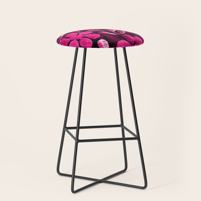 Hot Pink Mexican Flowers Stool Gallery Image 1