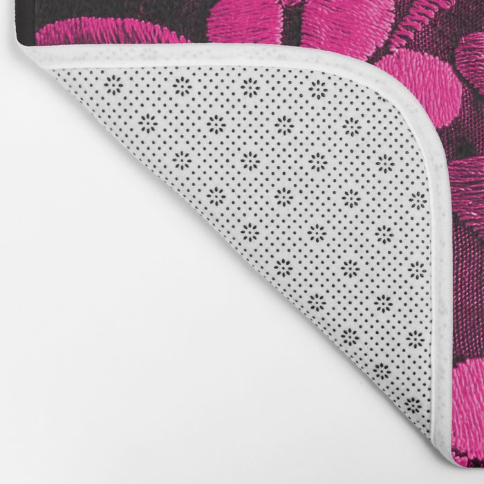 Hot Pink Mexican Flowers Bath Mat Gallery Image 2