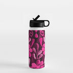 Hot Pink Mexican Flowers Water Bottle Gallery Image 1