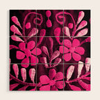 Hot Pink Mexican Flowers Wood Wall Art Gallery Image 1