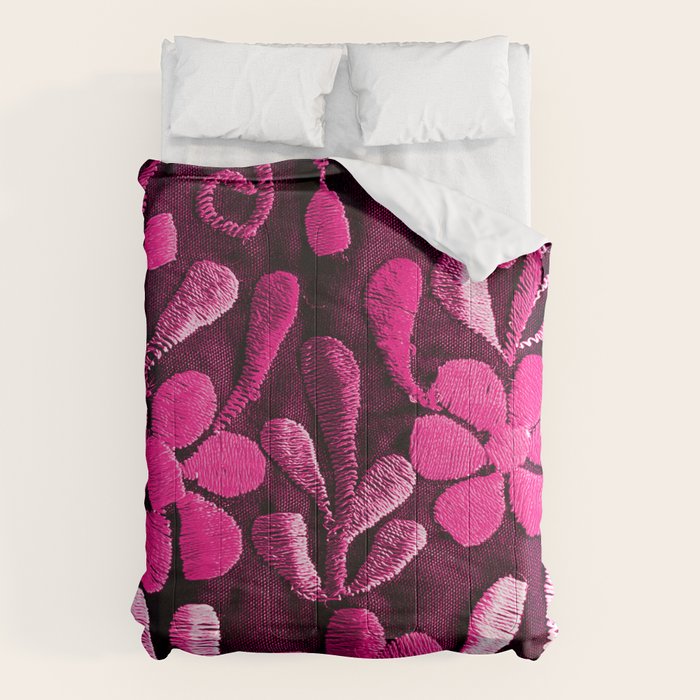 Hot Pink Mexican Flowers Comforter Gallery Image 1