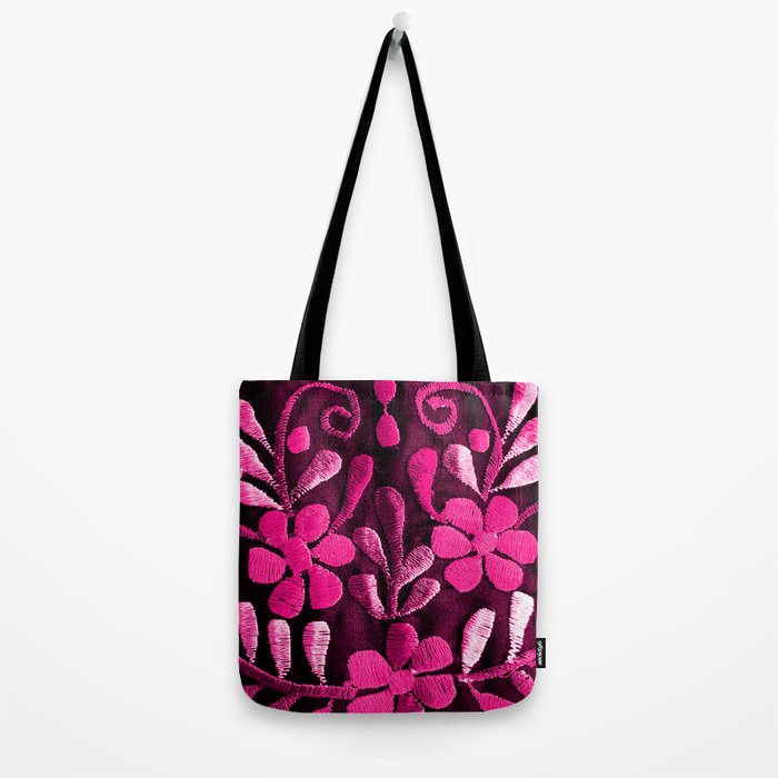 Hot Pink Mexican Flowers Tote Bag Gallery Image 2