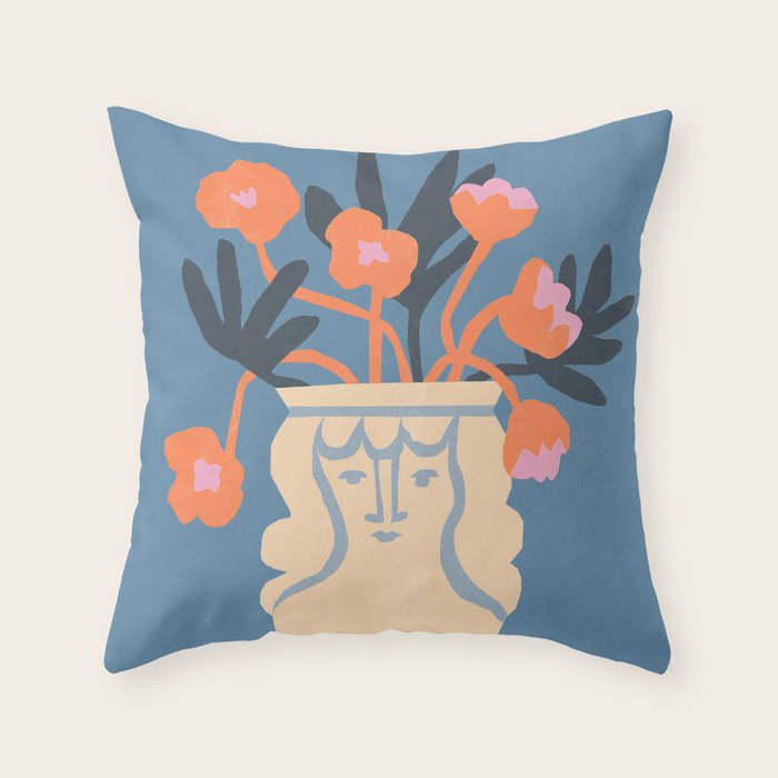 Antique head vase Throw Pillow Gallery Image 6