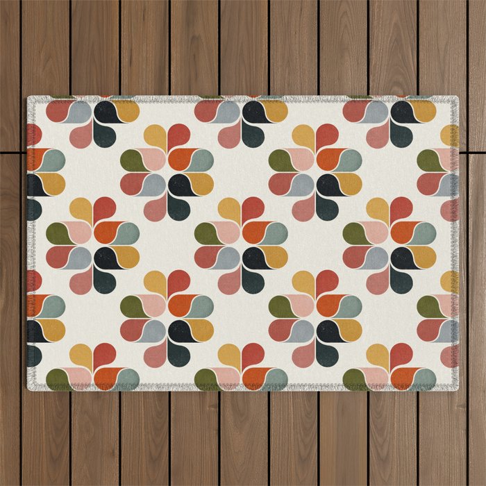 Retro geometry pattern Outdoor Rug Gallery Image 1