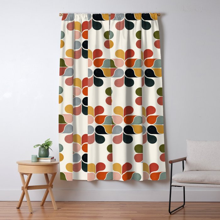 Retro geometry pattern Window Curtain Gallery Image 5