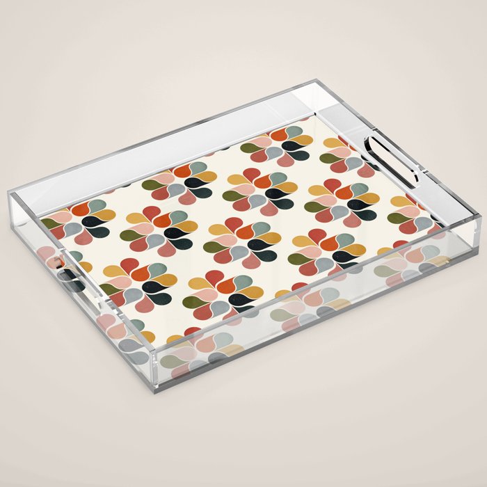 Retro geometry pattern Acrylic Tray Gallery Image 1