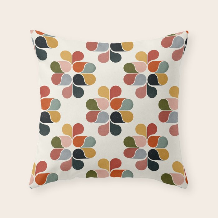 Retro geometry pattern Throw Pillow Gallery Image 1