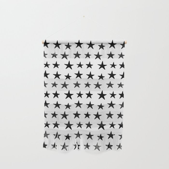Star Pattern Black On White Wall Hanging Gallery Image 1