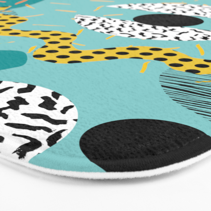 Boss - abstract 80s style memphis vibes patterns 1980's retro minimal throwback decor Bath Mat Gallery Image 3
