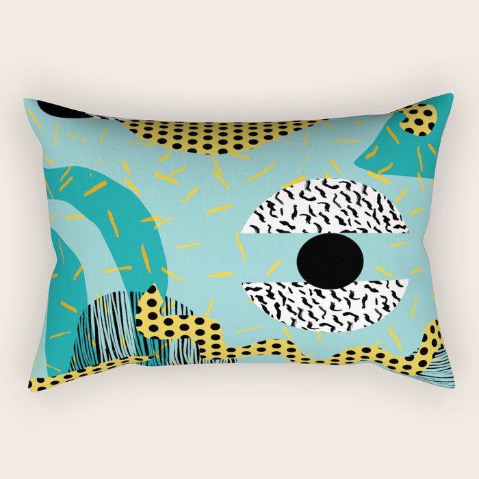 Boss - abstract 80s style memphis vibes patterns 1980's retro minimal throwback decor Rectangular Pillow Gallery Image 1