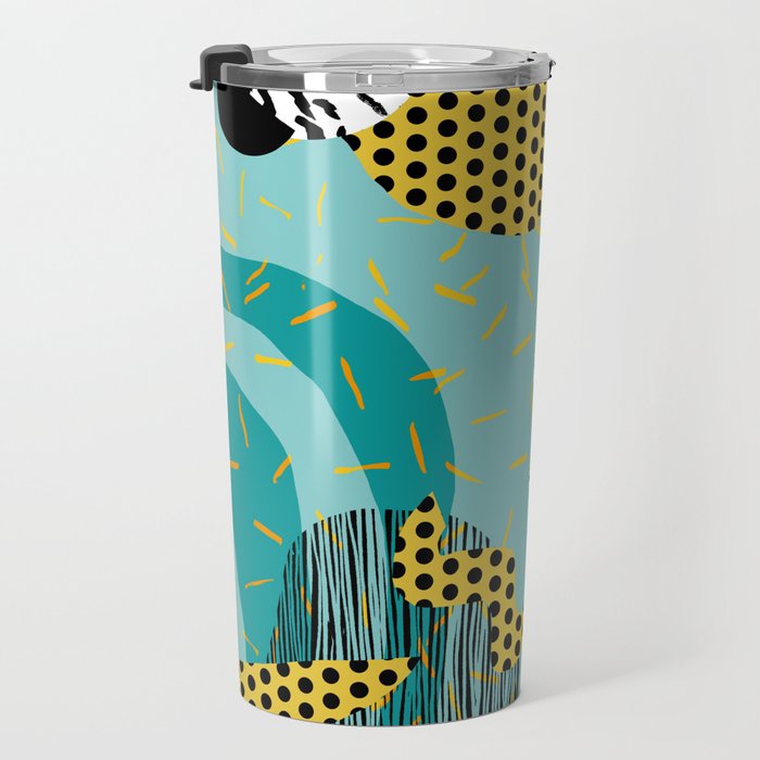 Boss - abstract 80s style memphis vibes patterns 1980's retro minimal throwback decor Travel Mug Gallery Image 3