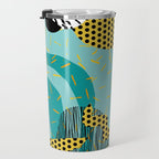 Boss - abstract 80s style memphis vibes patterns 1980's retro minimal throwback decor Travel Mug Gallery Image 3