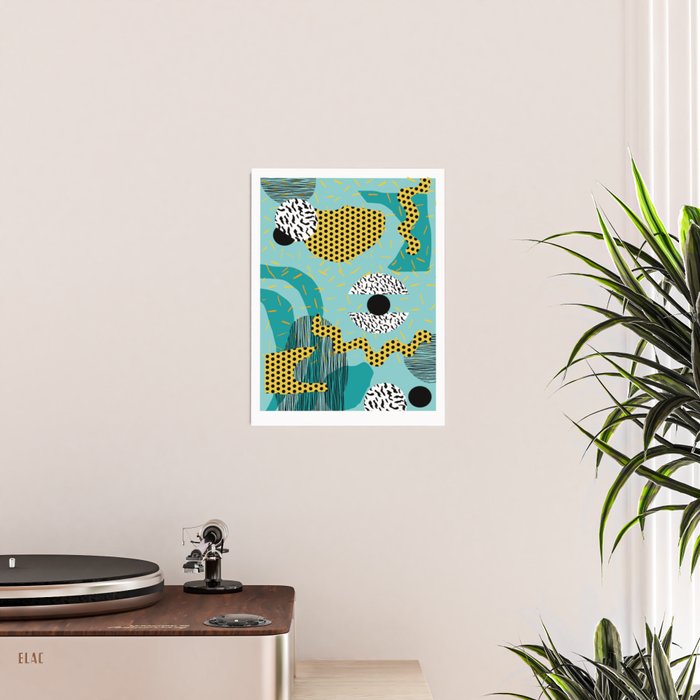 Boss - abstract 80s style memphis vibes patterns 1980's retro minimal throwback decor Poster Gallery Image 2