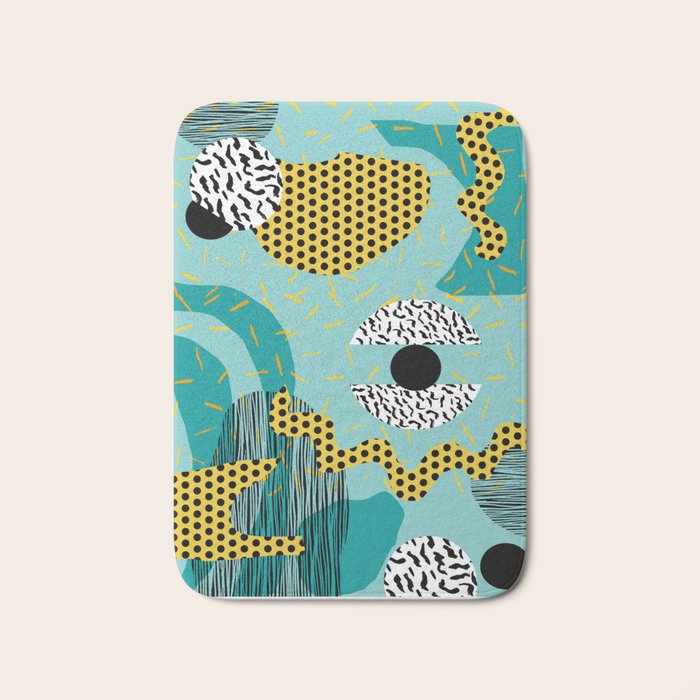 Boss - abstract 80s style memphis vibes patterns 1980's retro minimal throwback decor Bath Mat Gallery Image 1