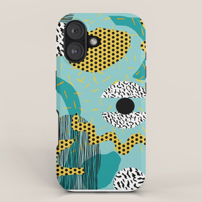 Boss - abstract 80s style memphis vibes patterns 1980's retro minimal throwback decor iPhone Case Gallery Image 1