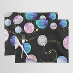 Outer Space: Planets, Galaxies, and Stars (watercolor and gold) Pattern Placemat Gallery Image 1