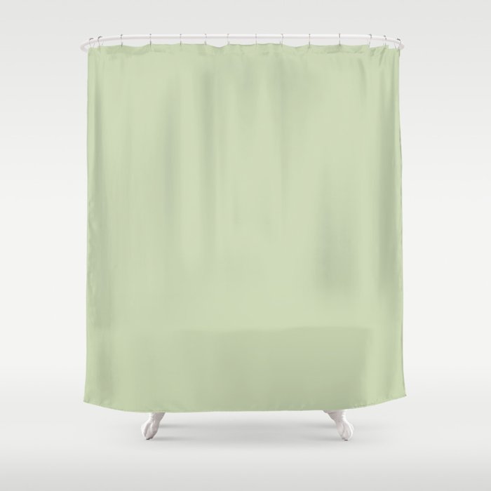 The Pale Sage Green Solid Shower Curtain Gallery Image 1
