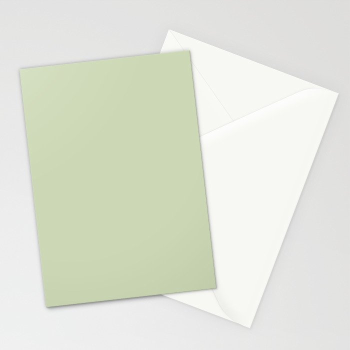 The Pale Sage Green Solid Stationery Card Gallery Image 2