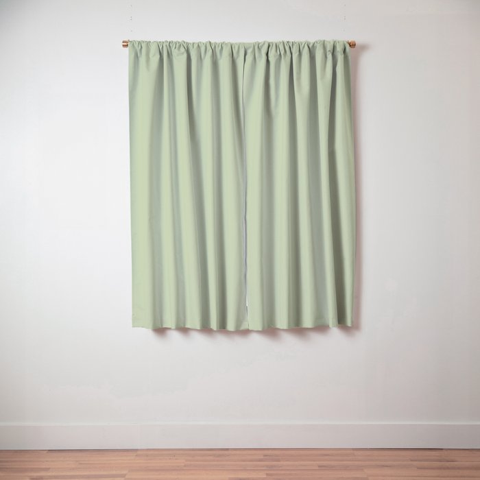 The Pale Sage Green Solid Window Curtain Gallery Image 3