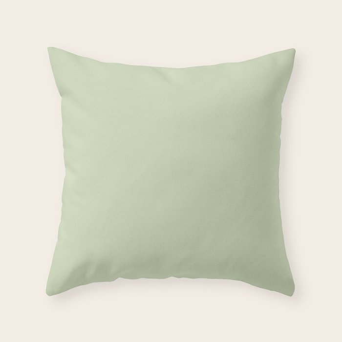 The Pale Sage Green Solid Throw Pillow Gallery Image 6