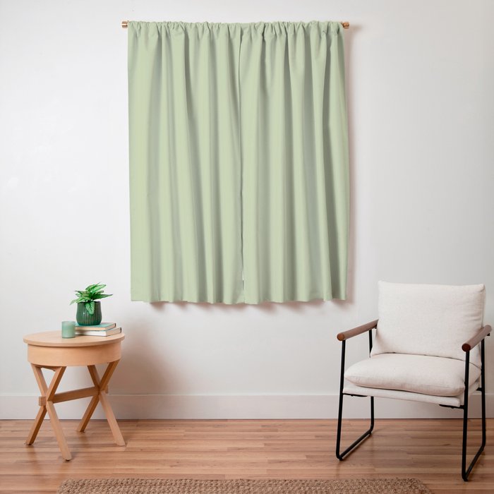 The Pale Sage Green Solid Window Curtain Gallery Image 7
