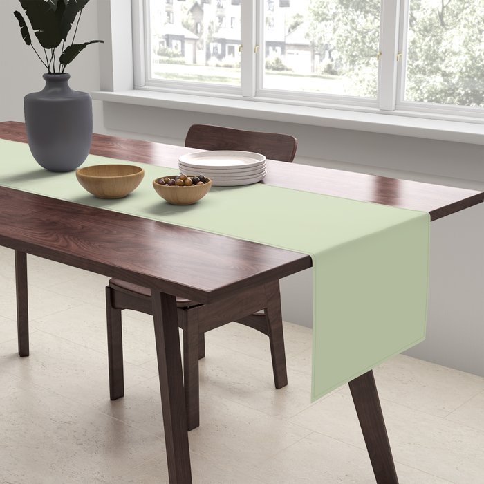 The Pale Sage Green Solid Table Runner Gallery Image 2
