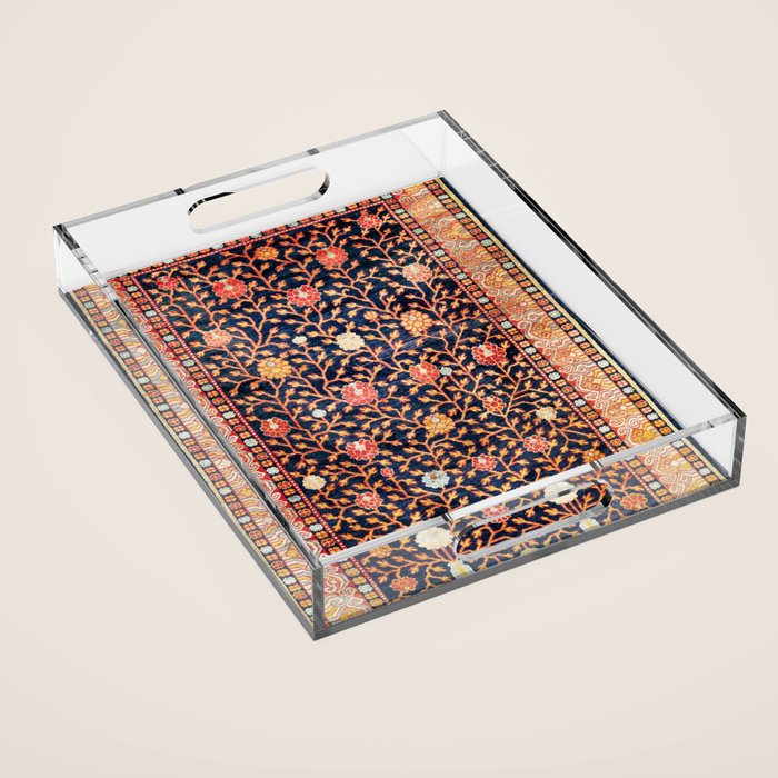 Silk Khotan East Turkestan Rug Print Acrylic Tray Gallery Image 1