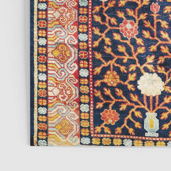 Silk Khotan East Turkestan Rug Print Poster Gallery Image 3