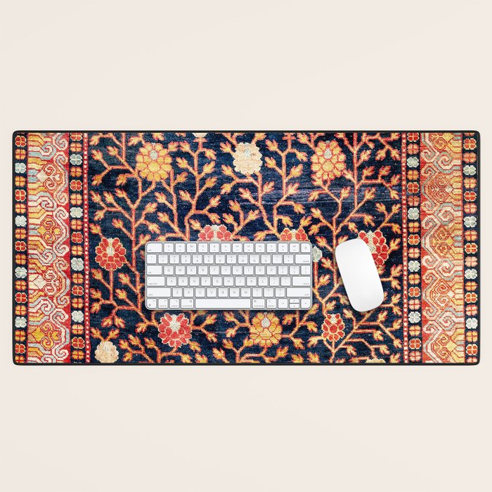 Silk Khotan East Turkestan Rug Print Desk Mat Gallery Image 1