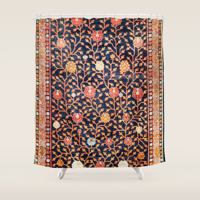 Silk Khotan East Turkestan Rug Print Shower Curtain Gallery Image 1