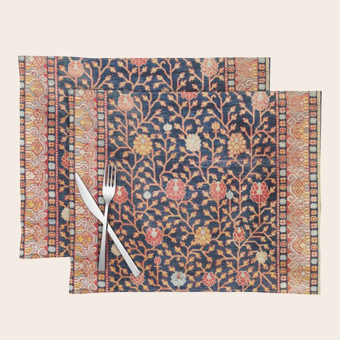 Silk Khotan East Turkestan Rug Print Placemat Gallery Image 1