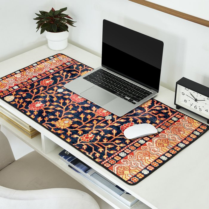 Silk Khotan East Turkestan Rug Print Desk Mat Gallery Image 2