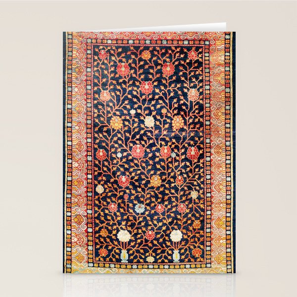 Silk Khotan East Turkestan Rug Print Stationery Card Gallery Image 1