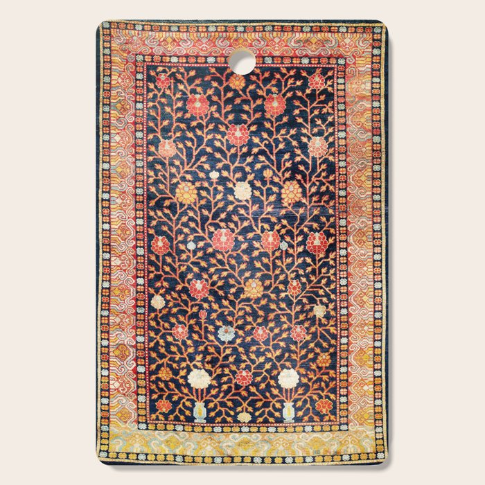 Silk Khotan East Turkestan Rug Print Cutting Board Gallery Image 1