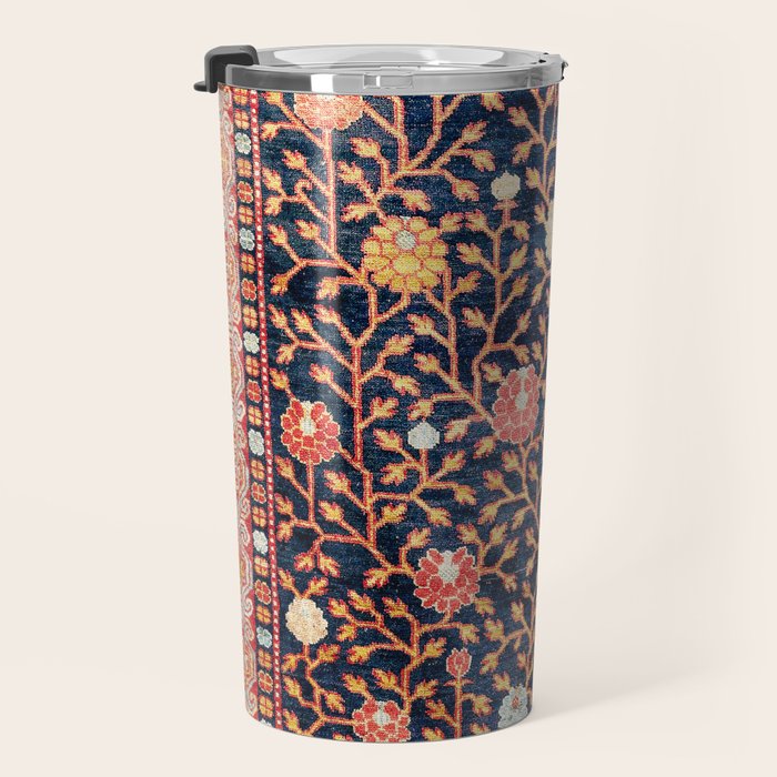 Silk Khotan East Turkestan Rug Print Travel Mug Gallery Image 3