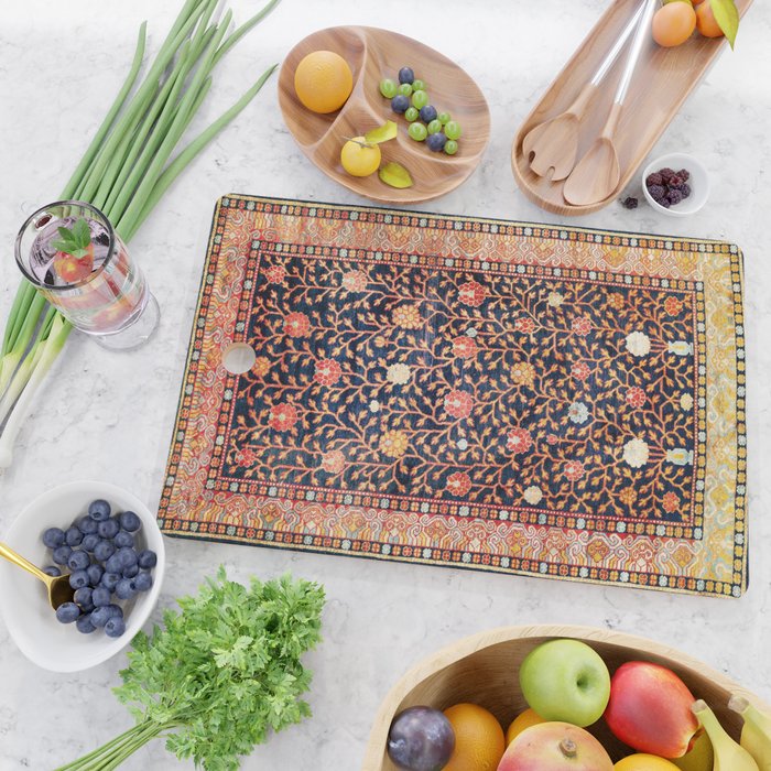 Silk Khotan East Turkestan Rug Print Cutting Board Gallery Image 2
