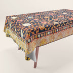 Silk Khotan East Turkestan Rug Print Tablecloth Gallery Image 1