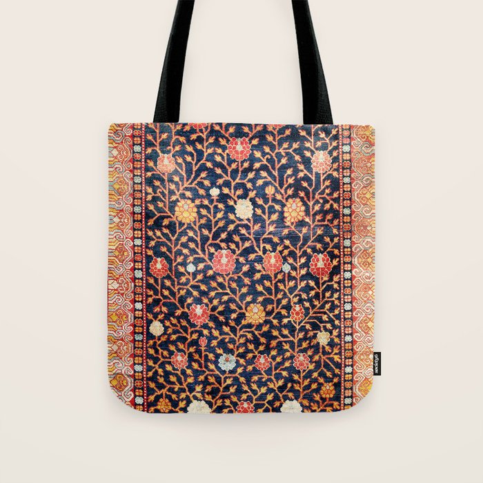 Silk Khotan East Turkestan Rug Print Tote Bag Gallery Image 1