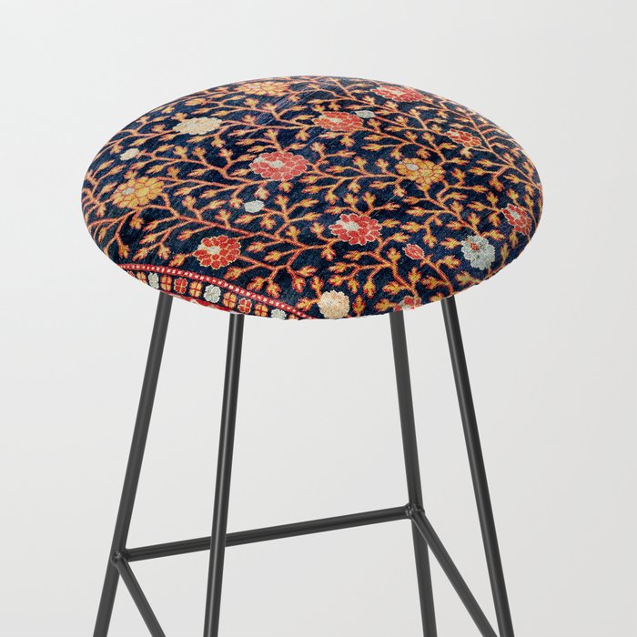Silk Khotan East Turkestan Rug Print Stool Gallery Image 2