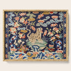 Oriental Tiger vintage embroidery tapestry Serving Tray Gallery Image 1