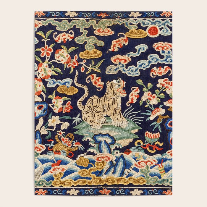 Oriental Tiger vintage embroidery tapestry Poster Gallery Image 4