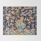 Oriental Tiger vintage embroidery tapestry Throw Blanket Gallery Image 2