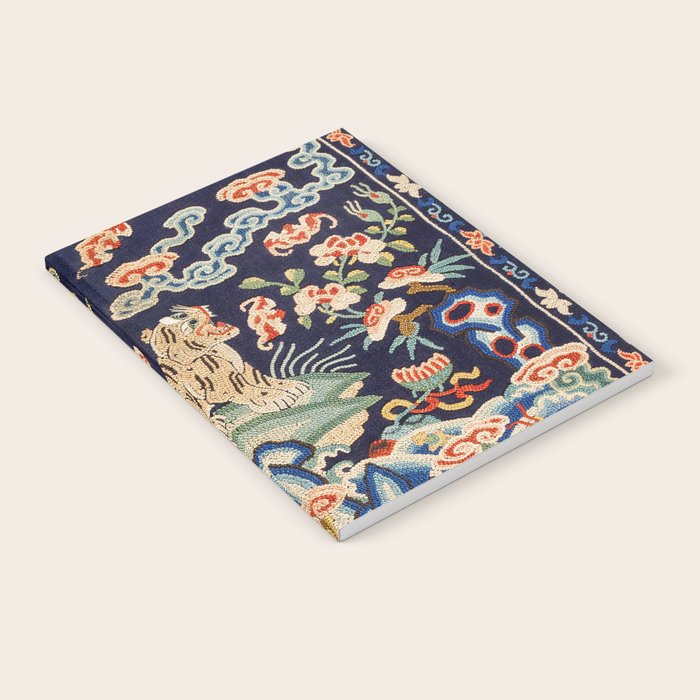 Oriental Tiger vintage embroidery tapestry Notebook Gallery Image 1
